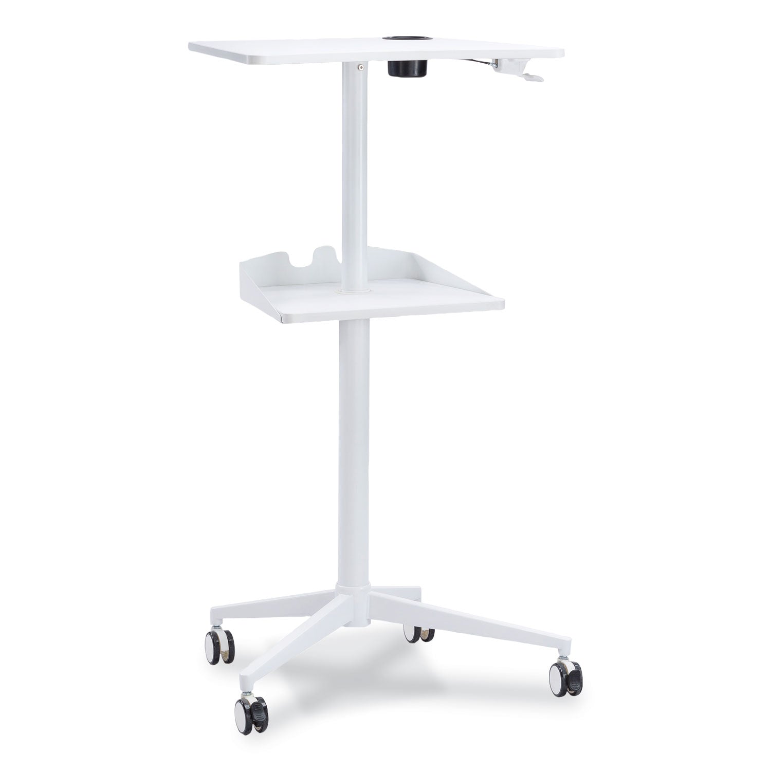 Safco Active Collection Vum Mobile Workstation - 25.3" x 19.8"47.8" - 2 Shelve(s) - Finish: White