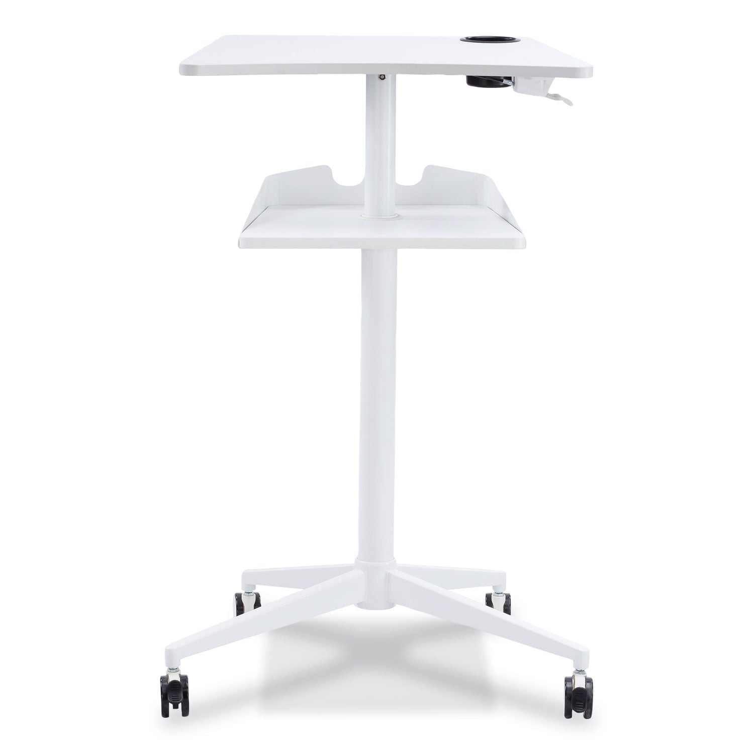 Safco Active Collection Vum Mobile Workstation - 25.3" x 19.8"47.8" - 2 Shelve(s) - Finish: White - 3