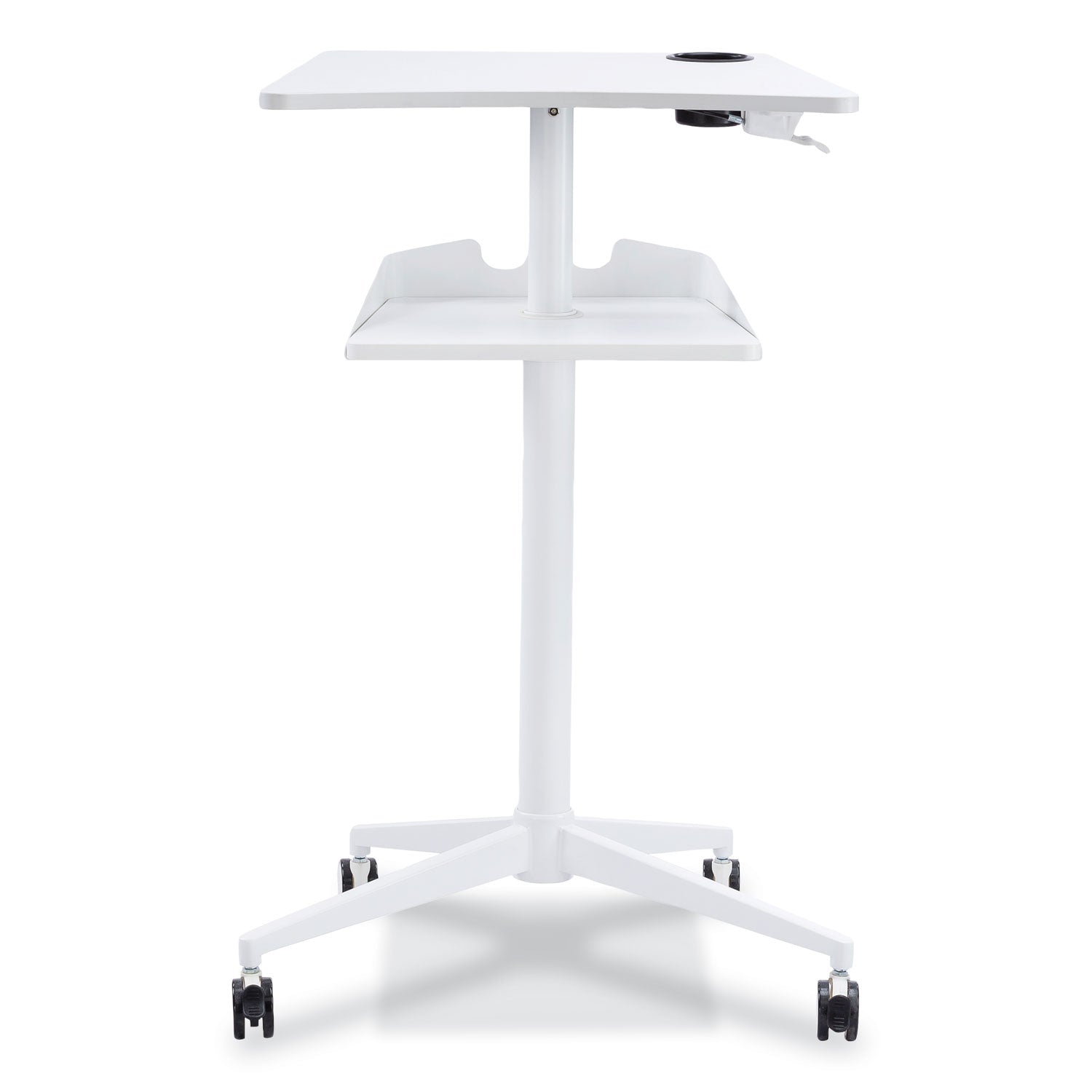 Safco Active Collection Vum Mobile Workstation - 25.3" x 19.8"47.8" - 2 Shelve(s) - Finish: White