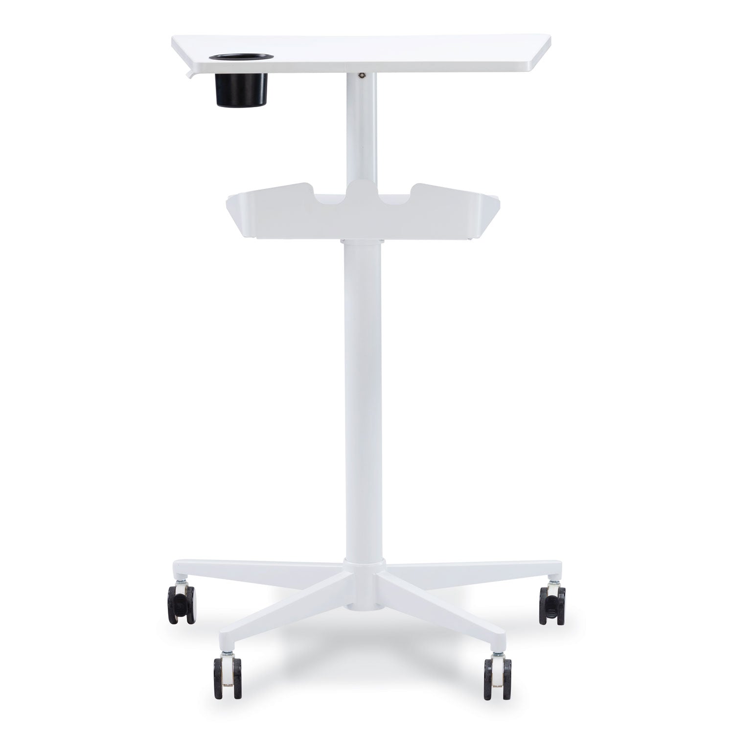 Safco Active Collection Vum Mobile Workstation - 25.3" x 19.8"47.8" - 2 Shelve(s) - Finish: White - 4