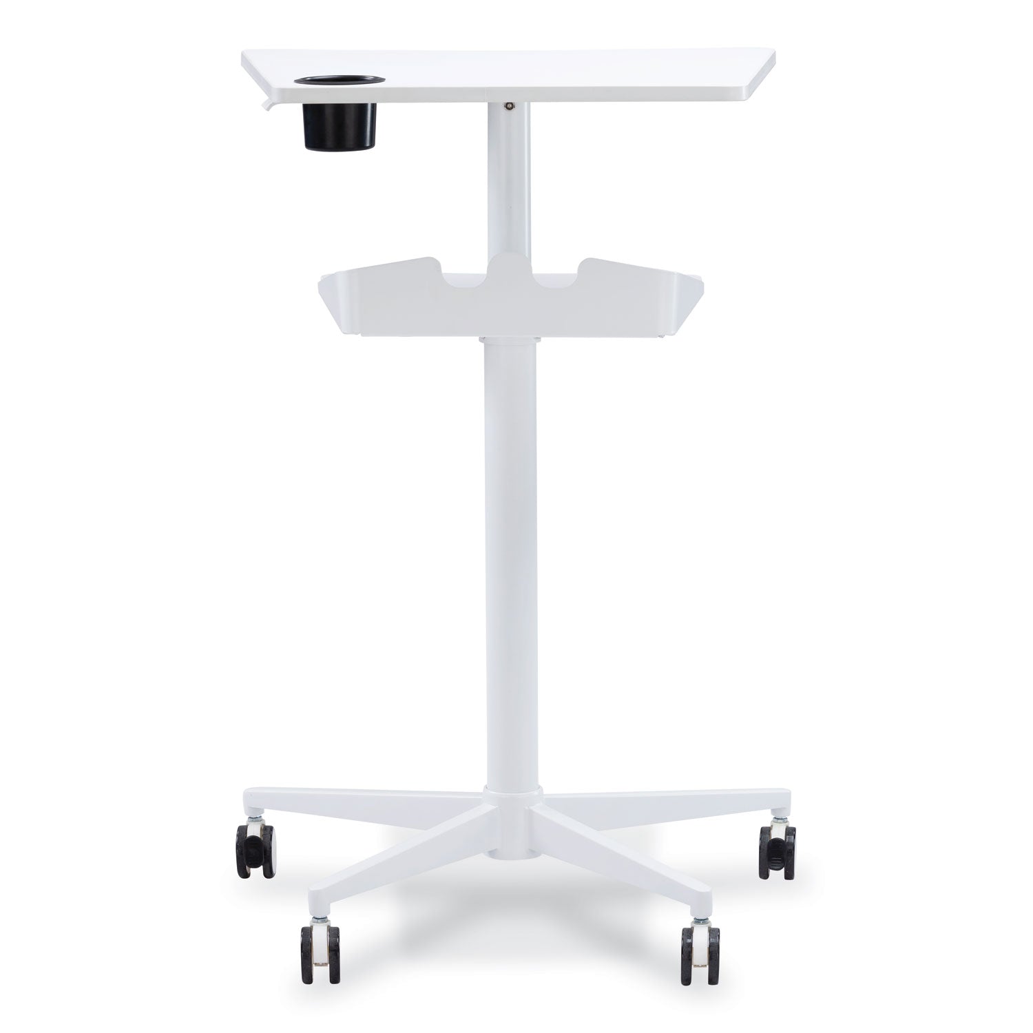 Safco Active Collection Vum Mobile Workstation - 25.3" x 19.8"47.8" - 2 Shelve(s) - Finish: White