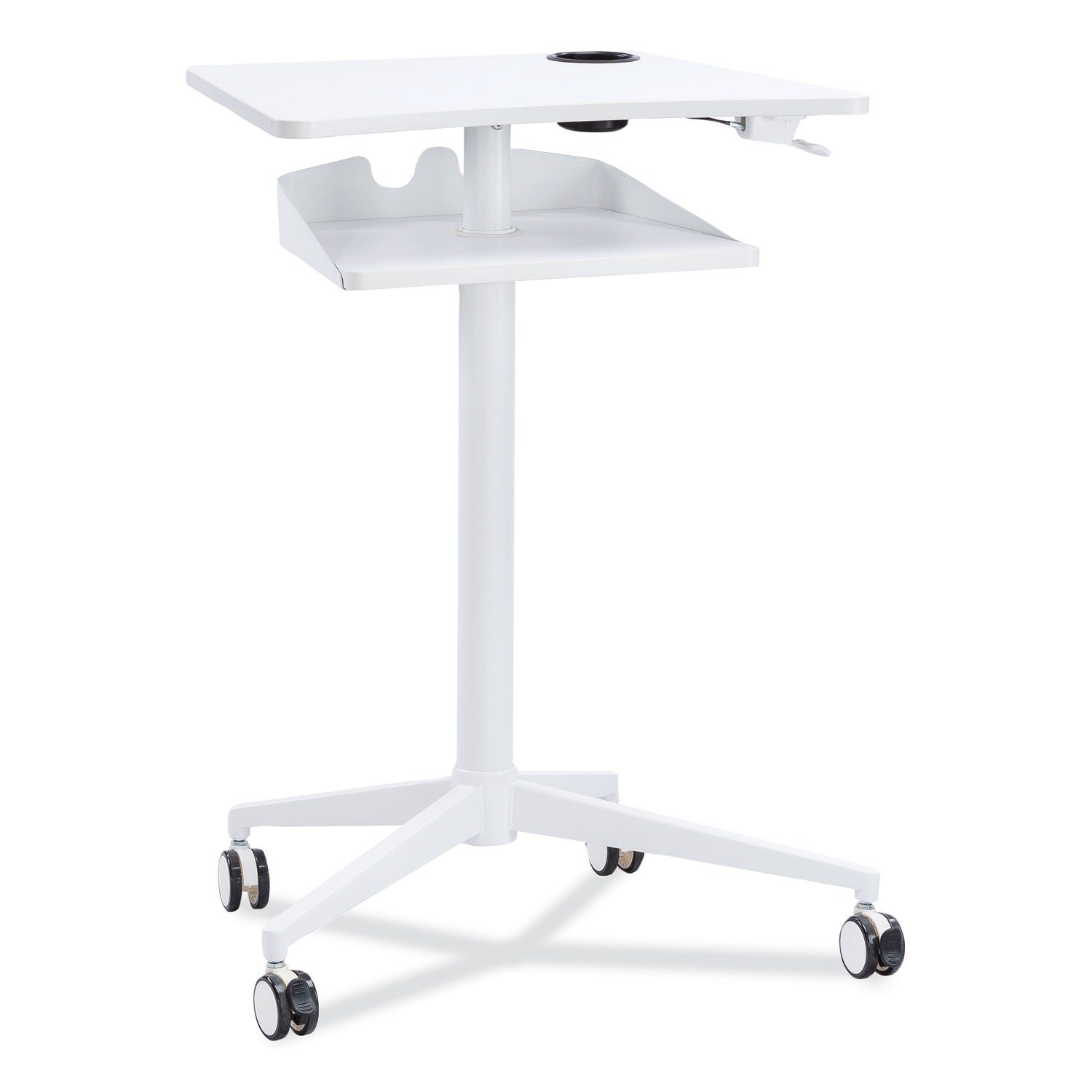 Safco Active Collection Vum Mobile Workstation - 25.3" x 19.8"47.8" - 2 Shelve(s) - Finish: White - 1