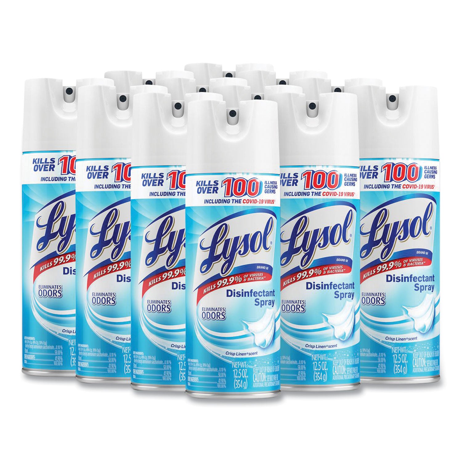 Disinfectant Spray, Crisp Linen Scent, 12.5 oz Aerosol Spray
