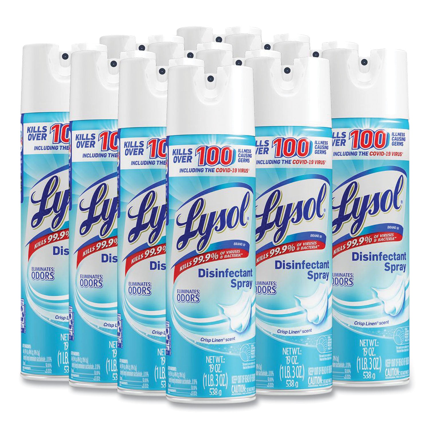 Disinfectant Spray, Crisp Linen Scent, 19 oz Aerosol Spray - 2
