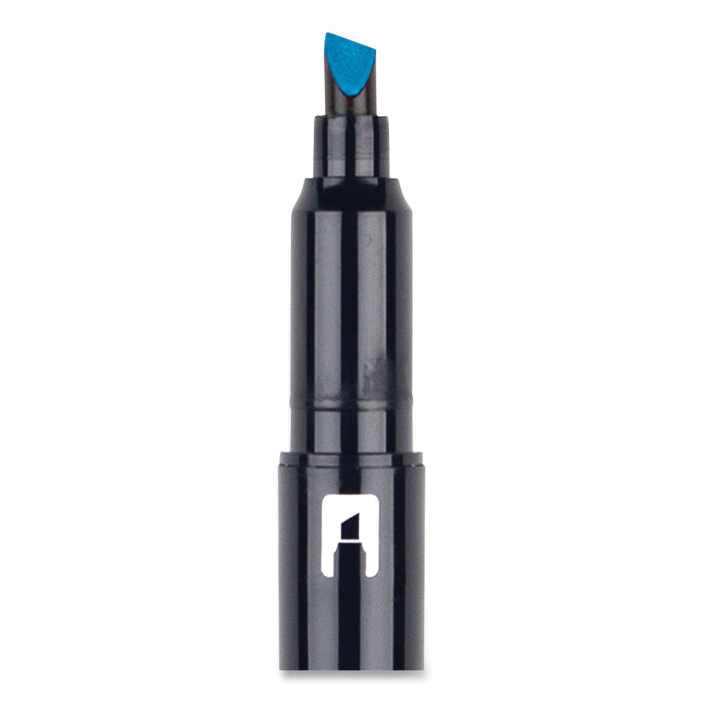 Highlighters, Skyblue Ink, Bullet/Chisel Tip, Skyblue Barrel, 10/Box