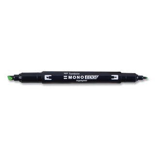 Highlighters, Yellow Green Ink, Bullet/Chisel Tip, Yellow Green Barrel, 10/Box
