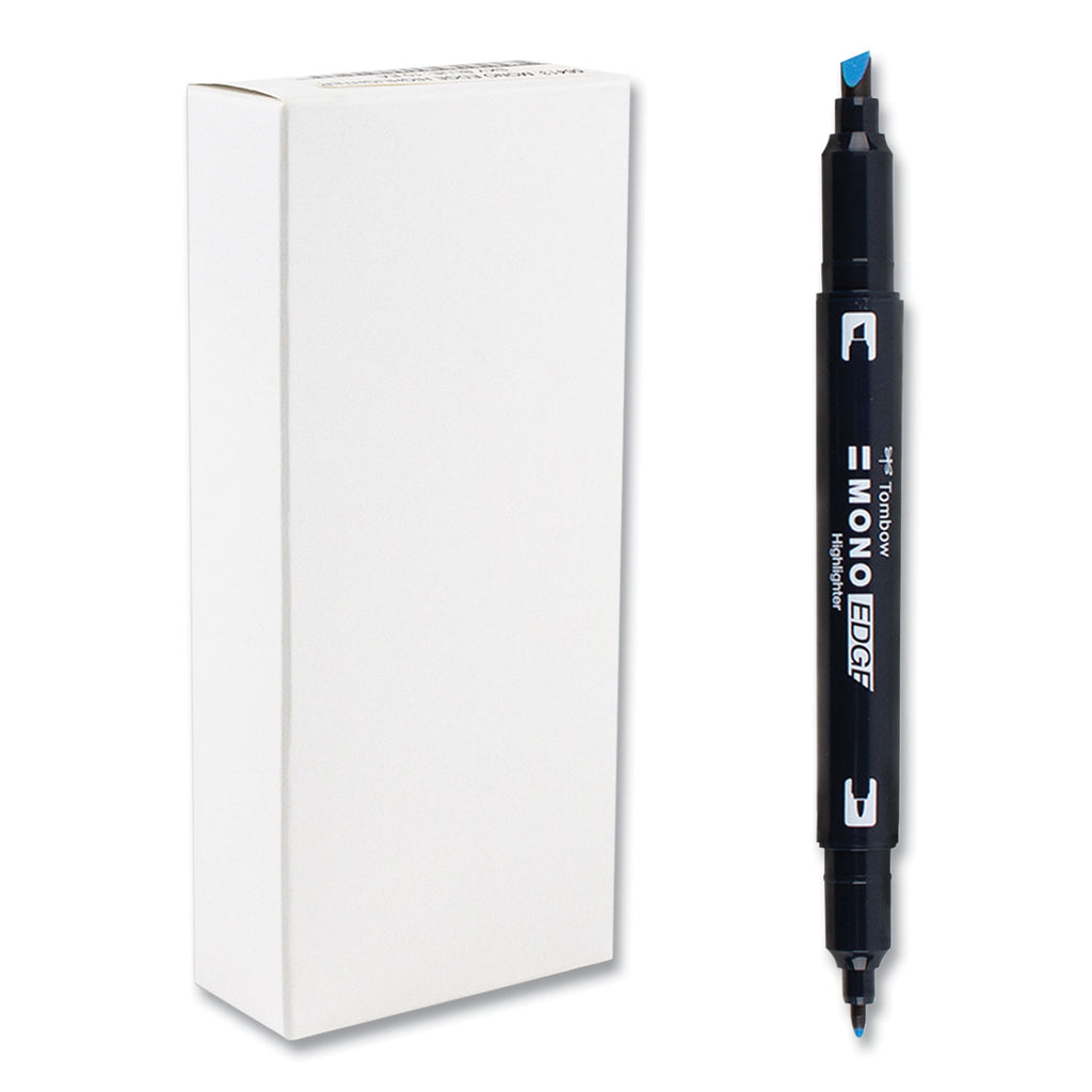 Highlighters, Skyblue Ink, Bullet/Chisel Tip, Skyblue Barrel, 10/Box