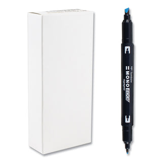Highlighters, Skyblue Ink, Bullet/Chisel Tip, Skyblue Barrel, 10/Box