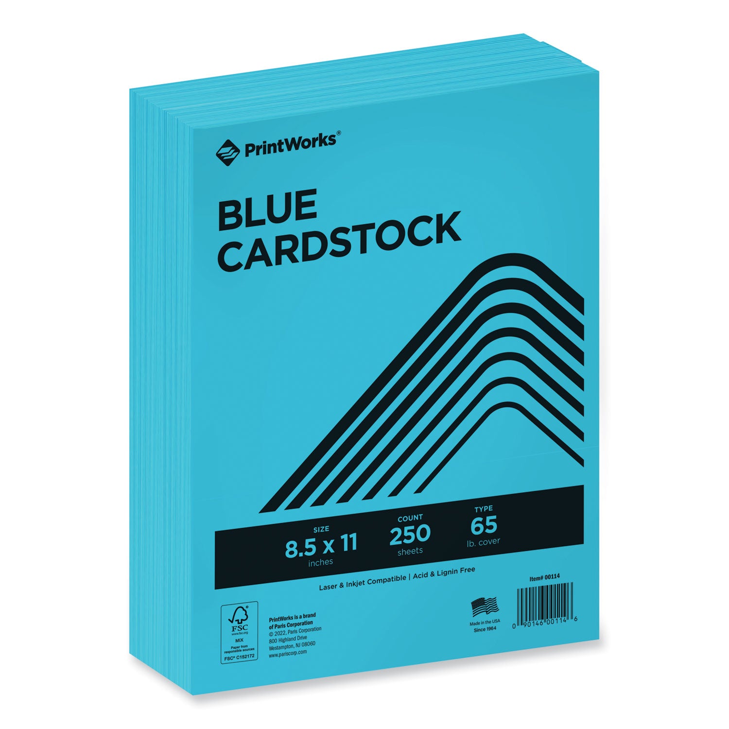 color-cardstock-65-lb-cover-weight-85-x-11-blue-250-ream_prb00114 - 1