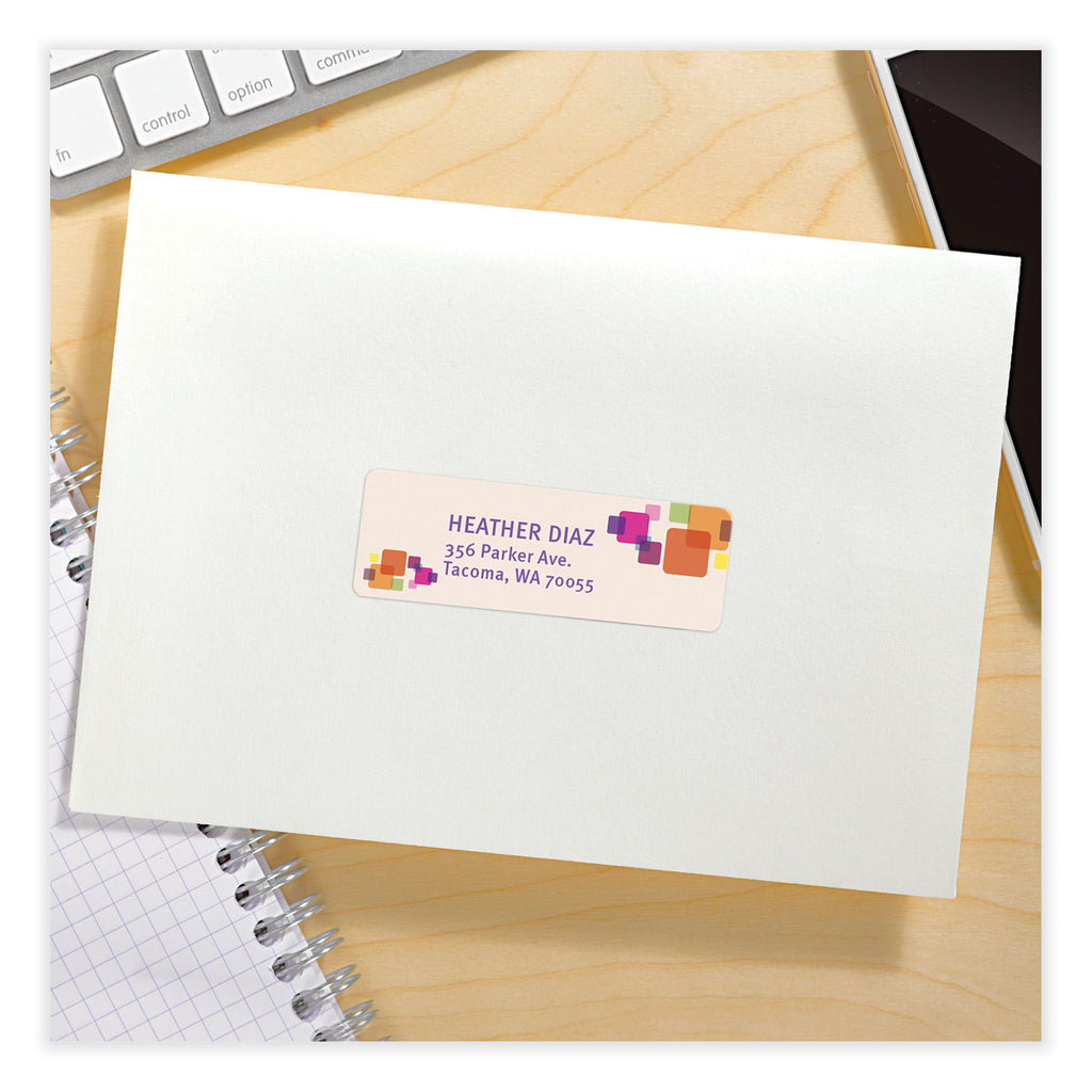 Vibrant Color Printing Mailing Labels, Inkjet Printers, 0.75 x 2.25, Matte White, 30/Sheet, 20 Sheets/Pack