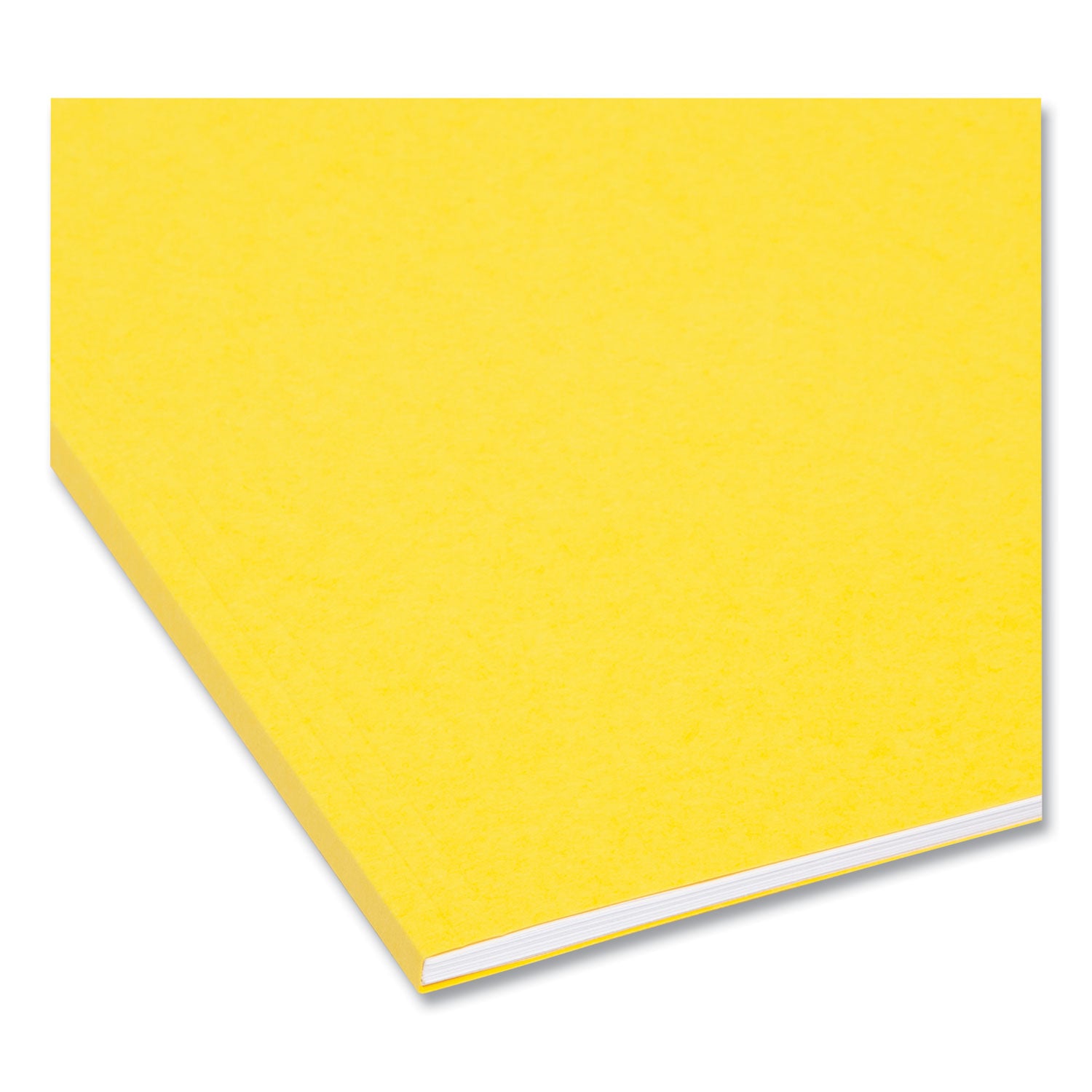 Interior File Folders, 1/3-Cut Tabs: Assorted, Letter Size, 0.75" Expansion, Yellow, 100/Box - 