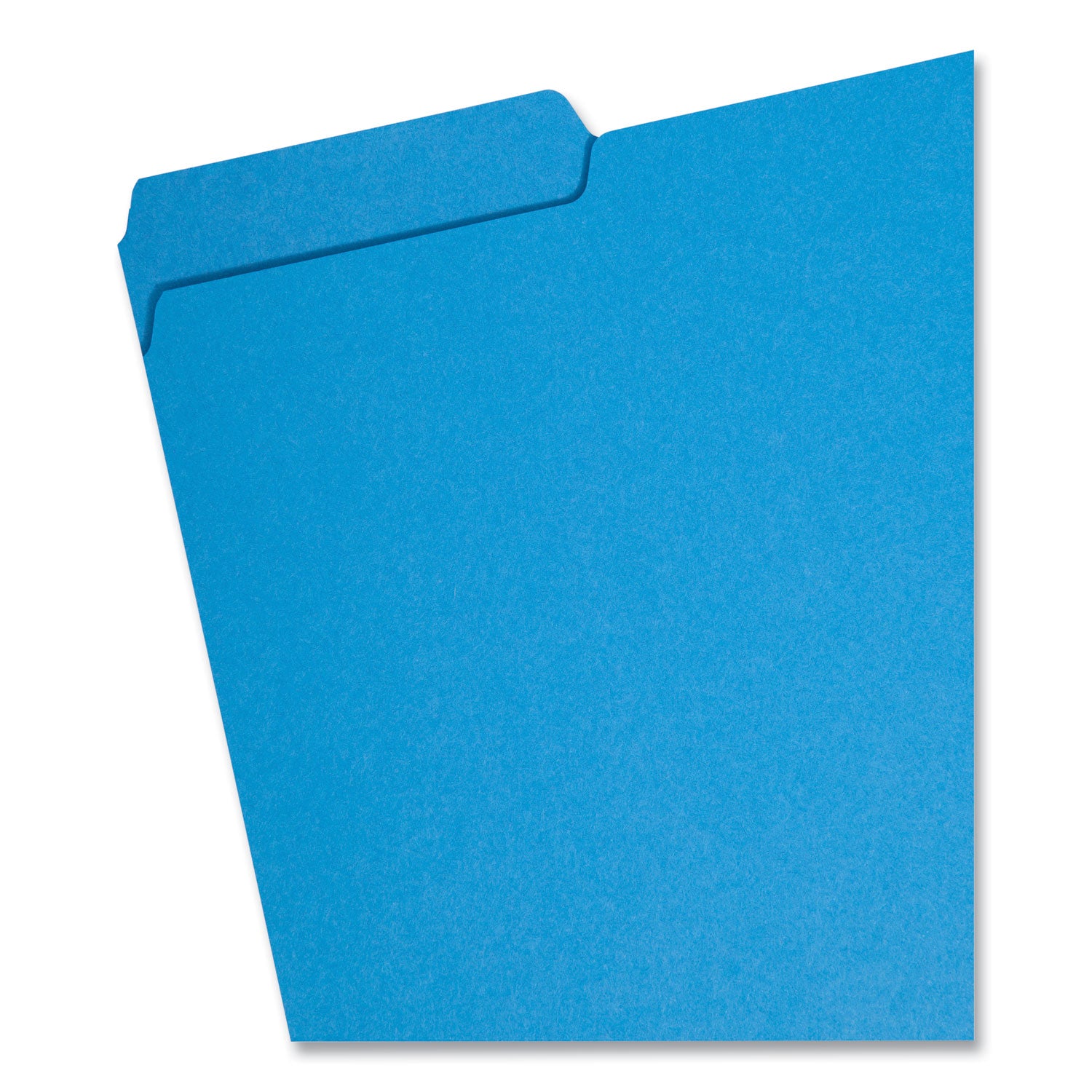 Interior File Folders, 1/3-Cut Tabs: Assorted, Letter Size, 0.75" Expansion, Sky Blue, 100/Box - 