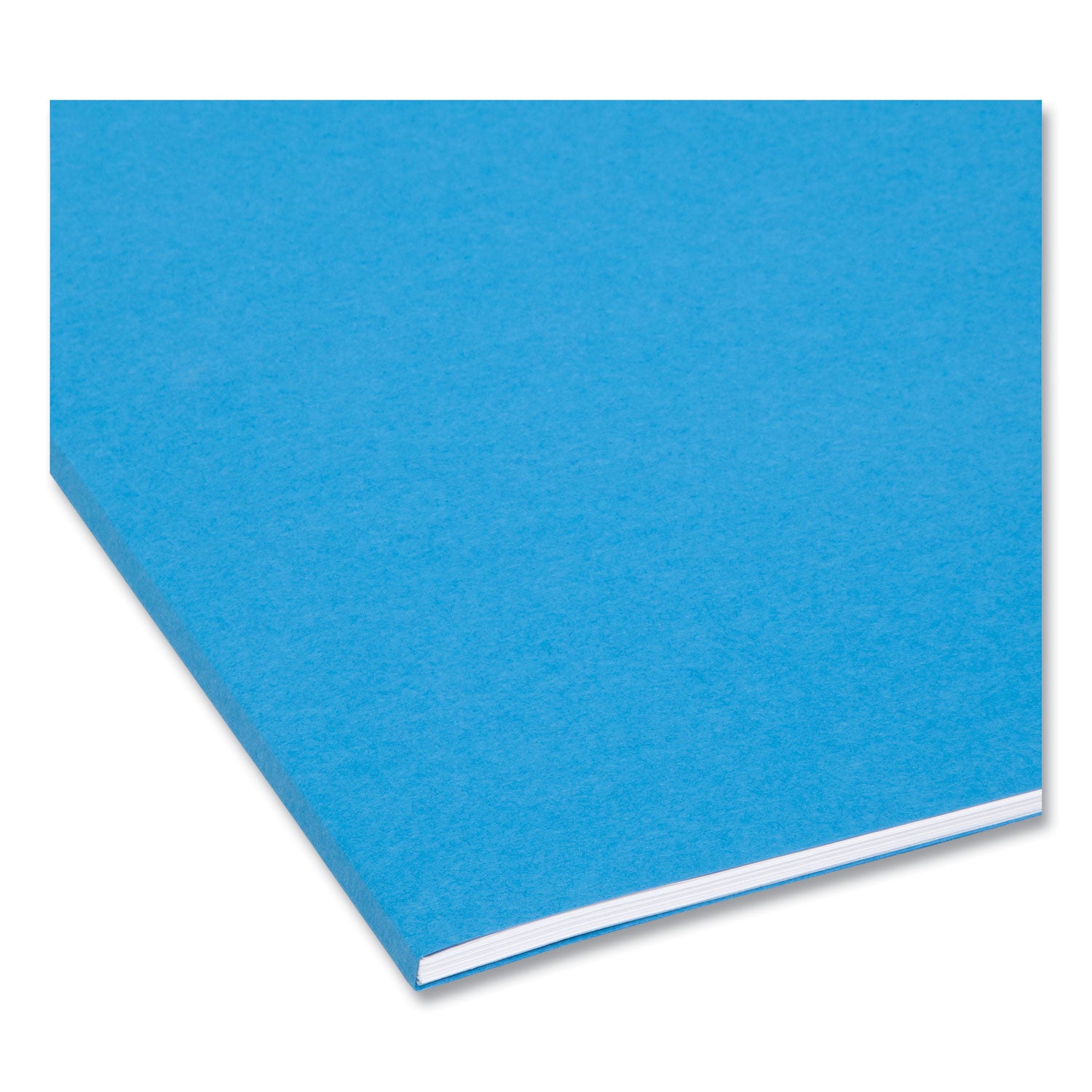 Interior File Folders, 1/3-Cut Tabs: Assorted, Letter Size, 0.75" Expansion, Sky Blue, 100/Box - 