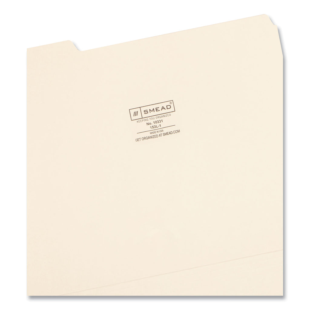 Manila File Folders, 1/3-Cut Tabs: Left Position, Letter Size, 0.75" Expansion, Manila, 100/Box