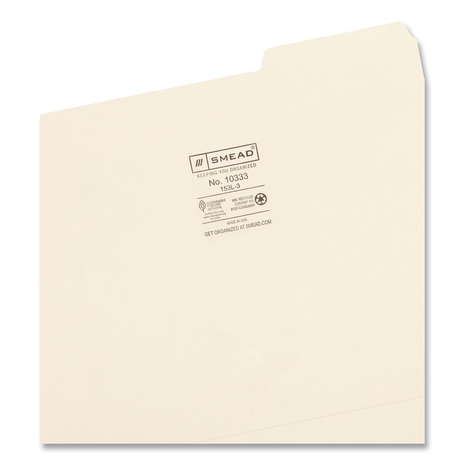 Manila File Folders, 1/3-Cut Tabs: Right Position, Letter Size, 0.75" Expansion, Manila, 100/Box - 