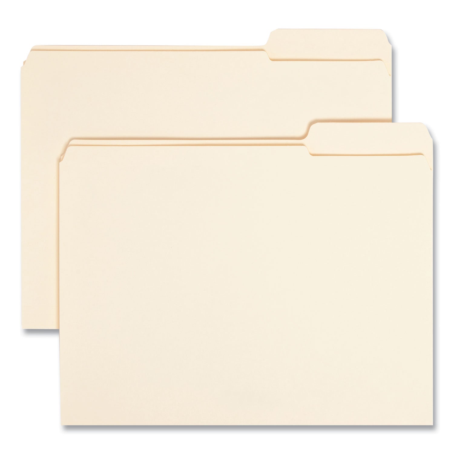 Reinforced Tab Manila File Folders, 1/3-Cut Tabs: Right Position, Letter Size, 0.75" Expansion, 11-pt Manila, 100/Box - 
