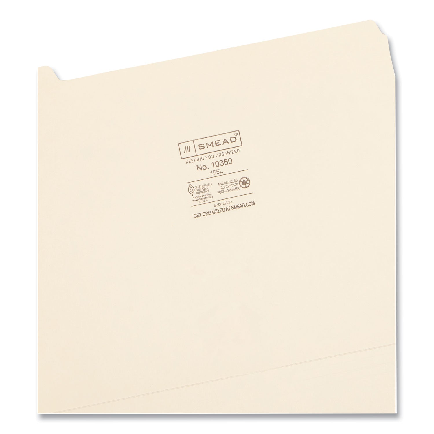 Manila File Folders, 1/5-Cut Tabs: Assorted, Letter Size, 0.75" Expansion, Manila, 100/Box - 