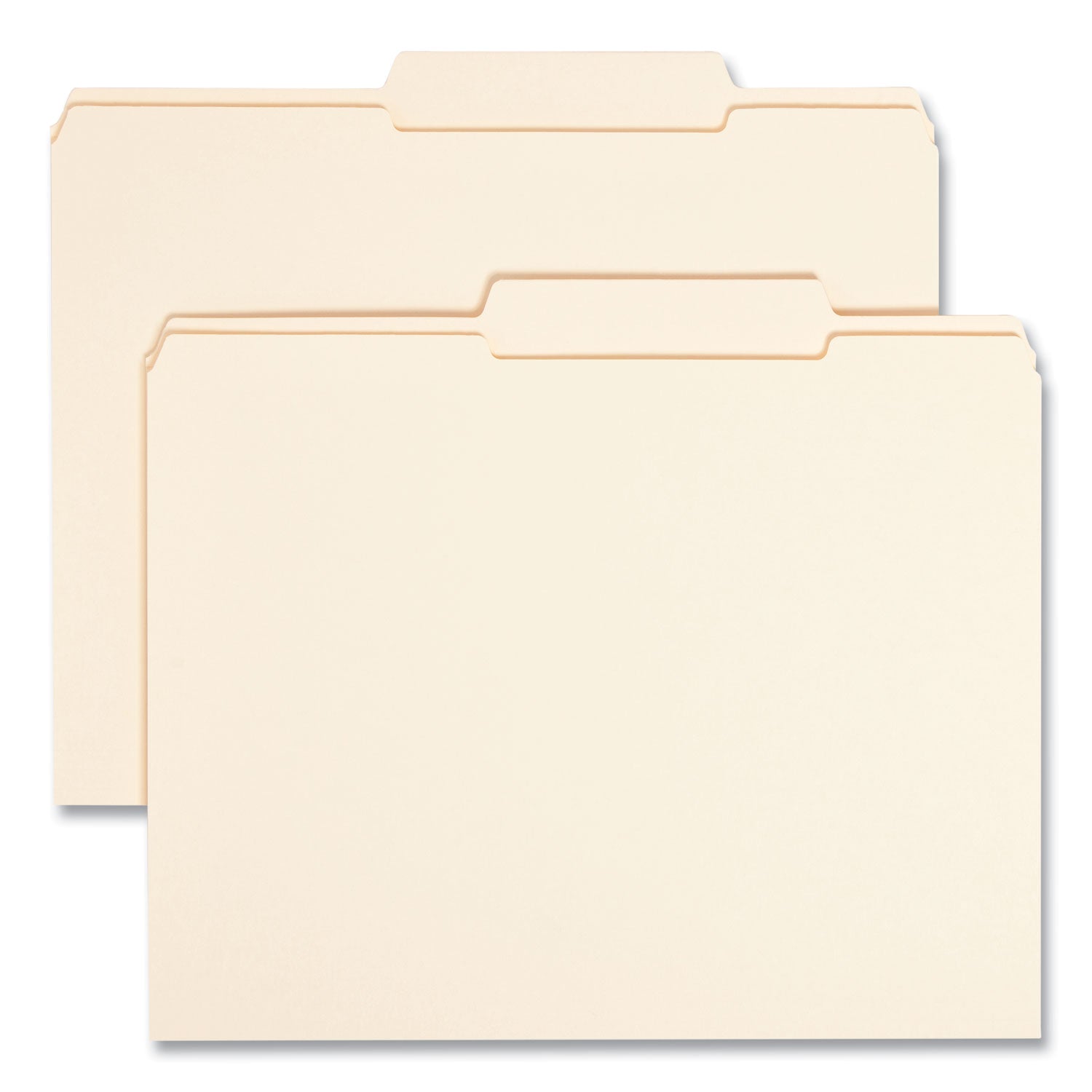 Reinforced Guide Height File Folders, 2/5-Cut Tabs: Right of Center Position, Letter Size, 0.75" Expansion, Manila, 100/Box - 