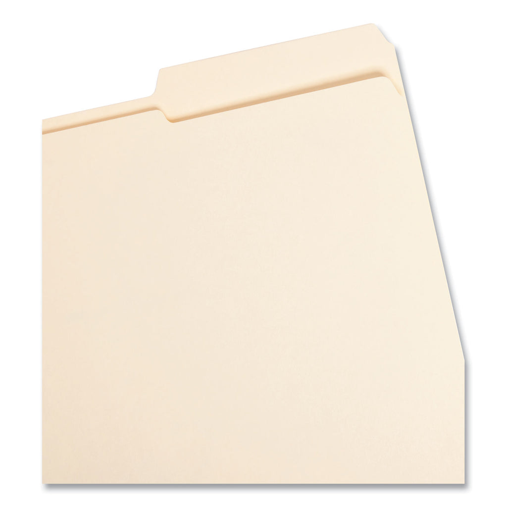 Reinforced Guide Height File Folders, 2/5-Cut Tabs: Right Position, Letter Size, 0.75" Expansion, Manila, 100/Box - 