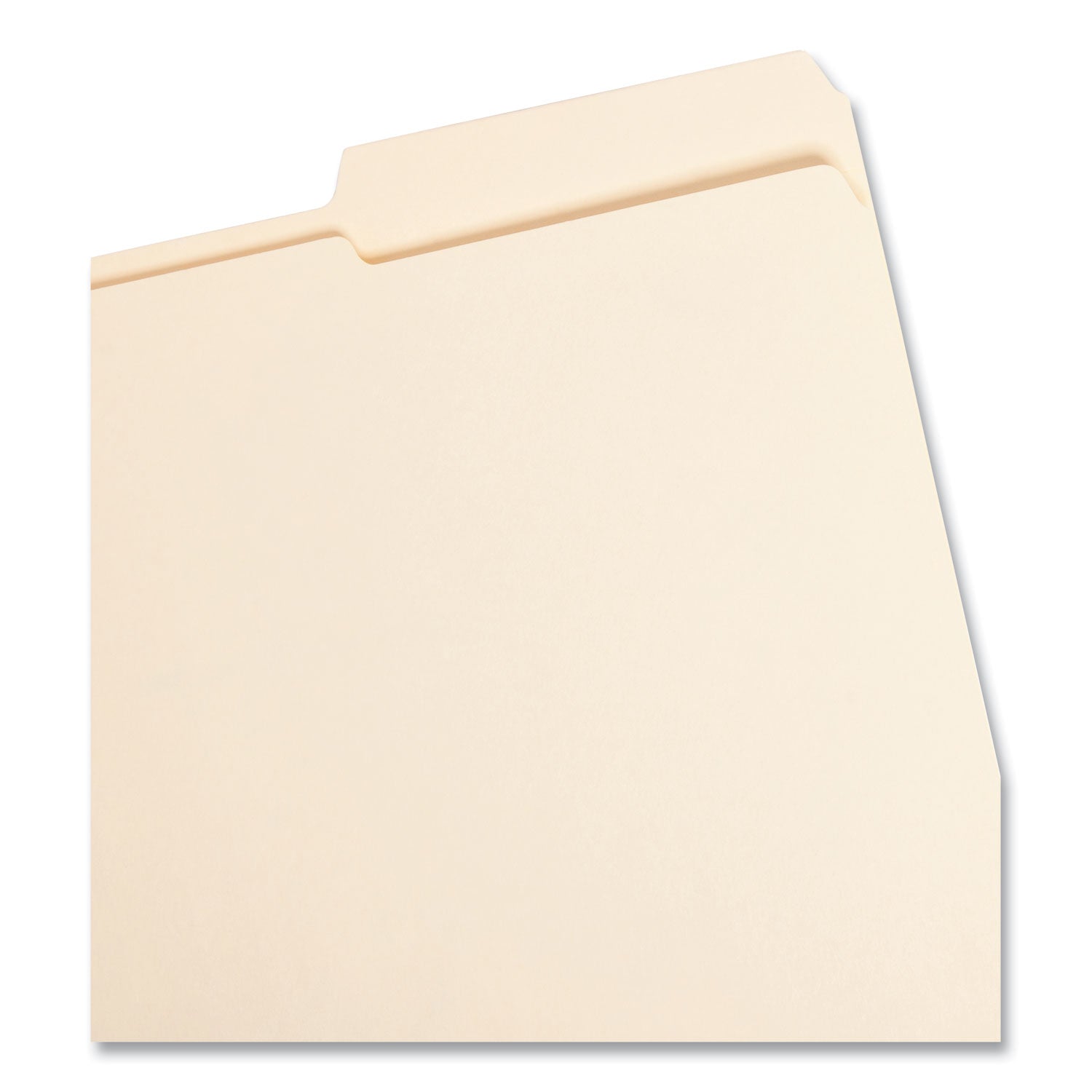 Reinforced Guide Height File Folders, 2/5-Cut Tabs: Right Position, Letter Size, 0.75" Expansion, Manila, 100/Box - 