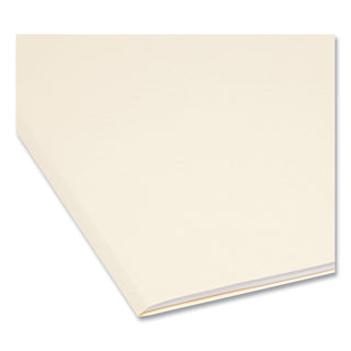 Reinforced Guide Height File Folders, 2/5-Cut Tabs: Right Position, Letter Size, 0.75" Expansion, Manila, 100/Box - 
