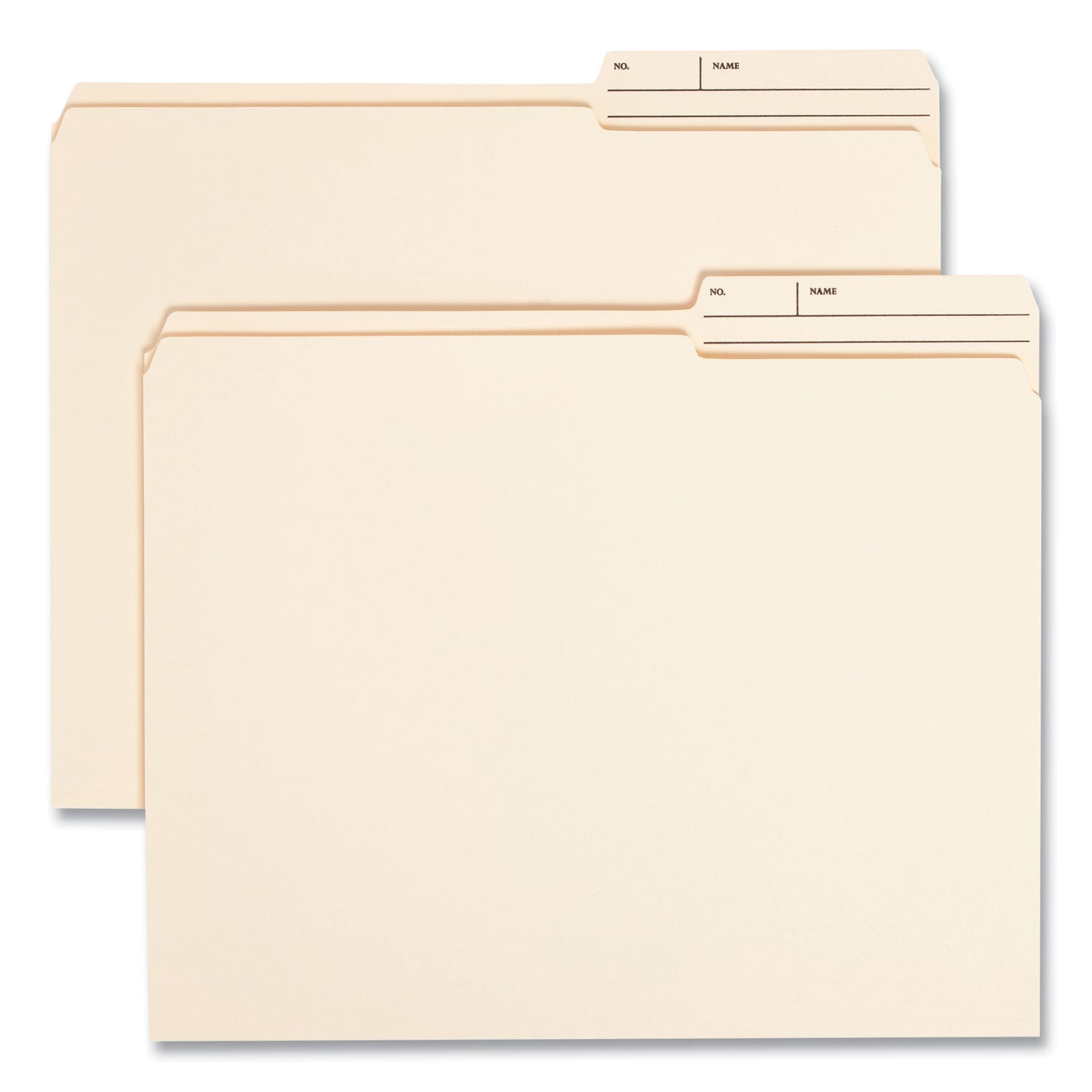 Reinforced Guide Height File Folders, 2/5-Cut Printed Tabs: Right Position, Letter Size, 0.75" Expansion, Manila, 100/Box - 