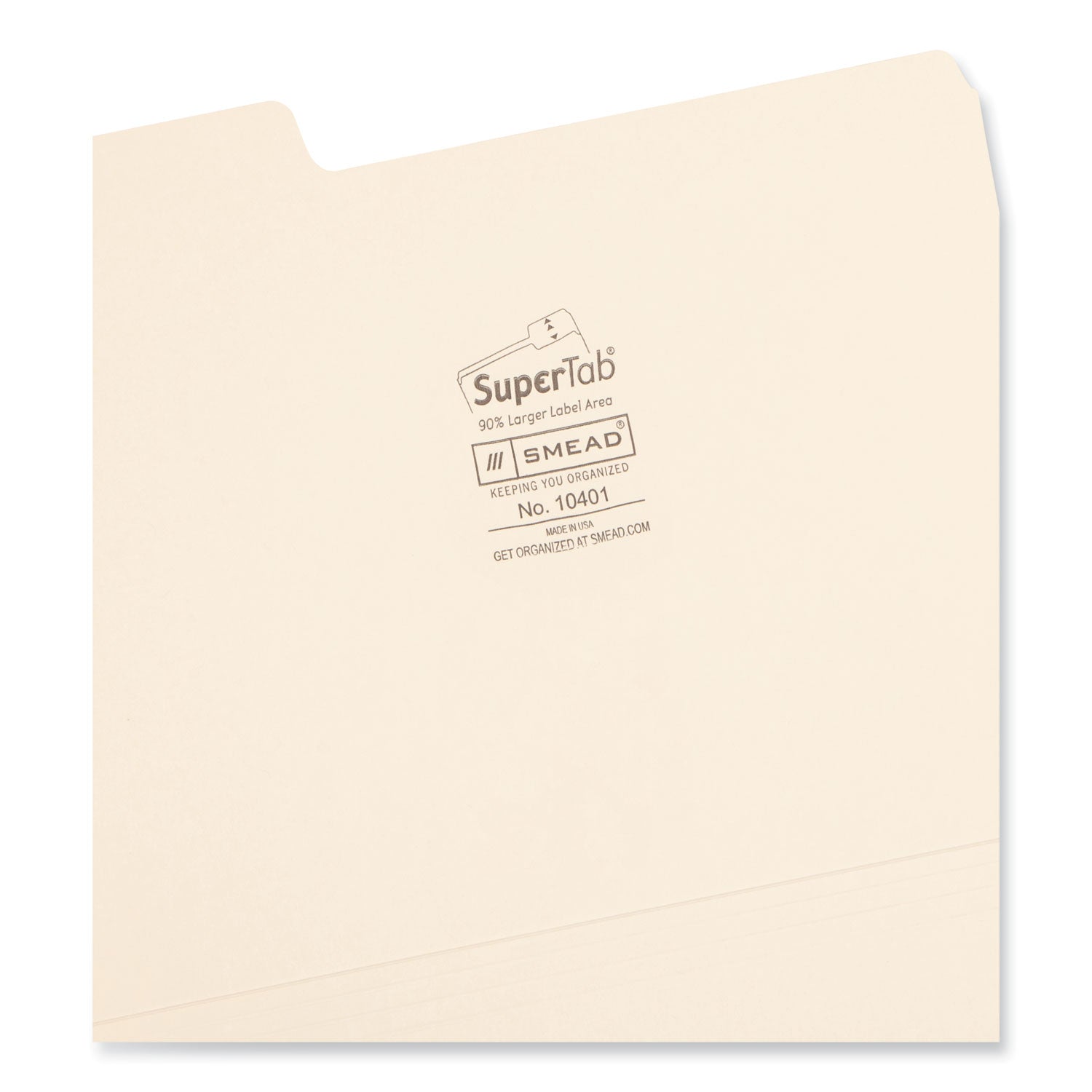 SuperTab Top Tab File Folders, 1/3-Cut Tabs: Assorted, Letter Size, 0.75" Expansion, 14-pt Manila, 50/Box - 