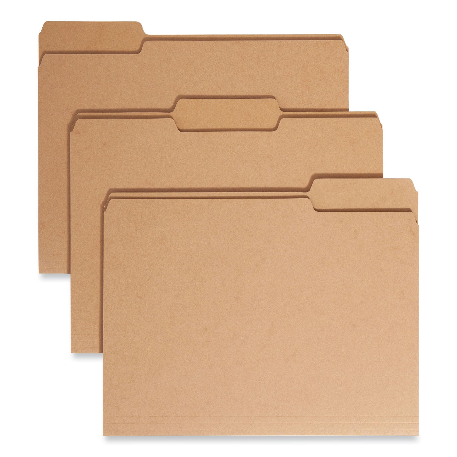 Heavyweight Kraft File Folder, 1/3-Cut Tabs: Assorted, Letter Size, 0.75" Expansion, 17-pt Kraft, Brown, 50/Box - 