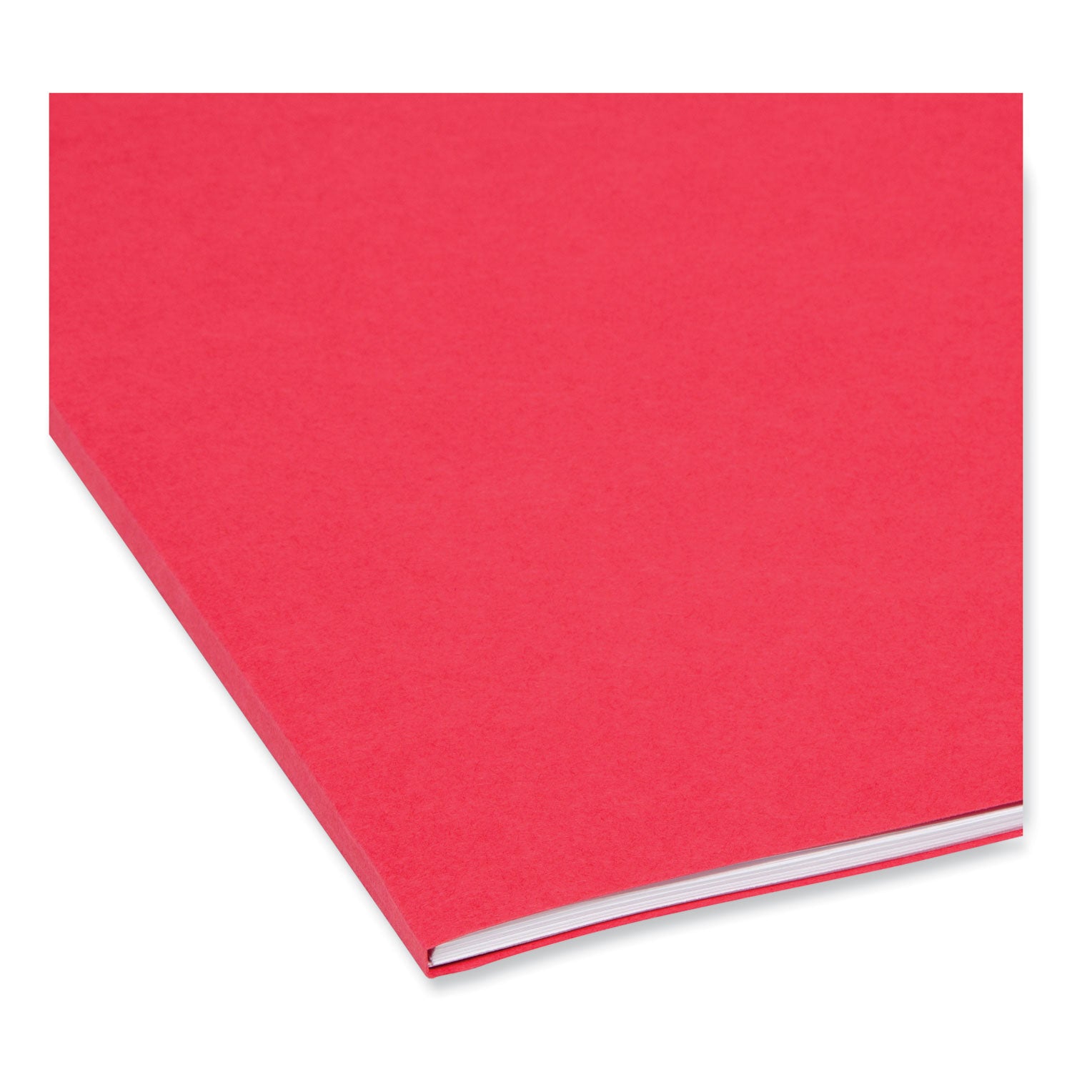 SuperTab Colored File Folders, 1/3-Cut Tabs: Assorted, Letter Size, 0.75" Expansion, 11-pt Stock, Red, 100/Box - 