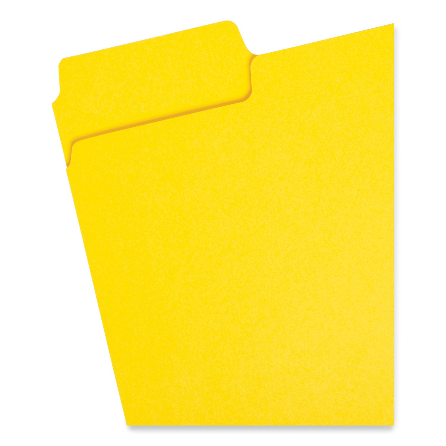 SuperTab Colored File Folders, 1/3-Cut Tabs: Assorted, Letter Size, 0.75" Expansion, 11-pt Stock, Yellow, 100/Box - 