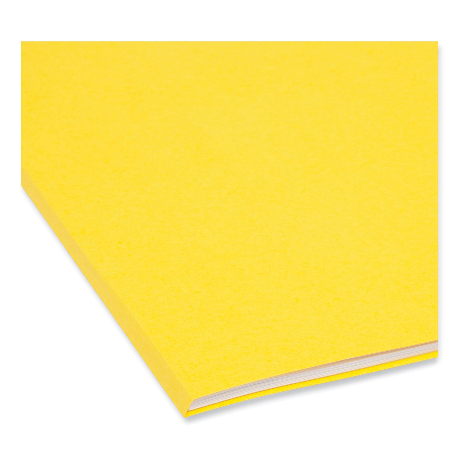 SuperTab Colored File Folders, 1/3-Cut Tabs: Assorted, Letter Size, 0.75" Expansion, 11-pt Stock, Yellow, 100/Box - 