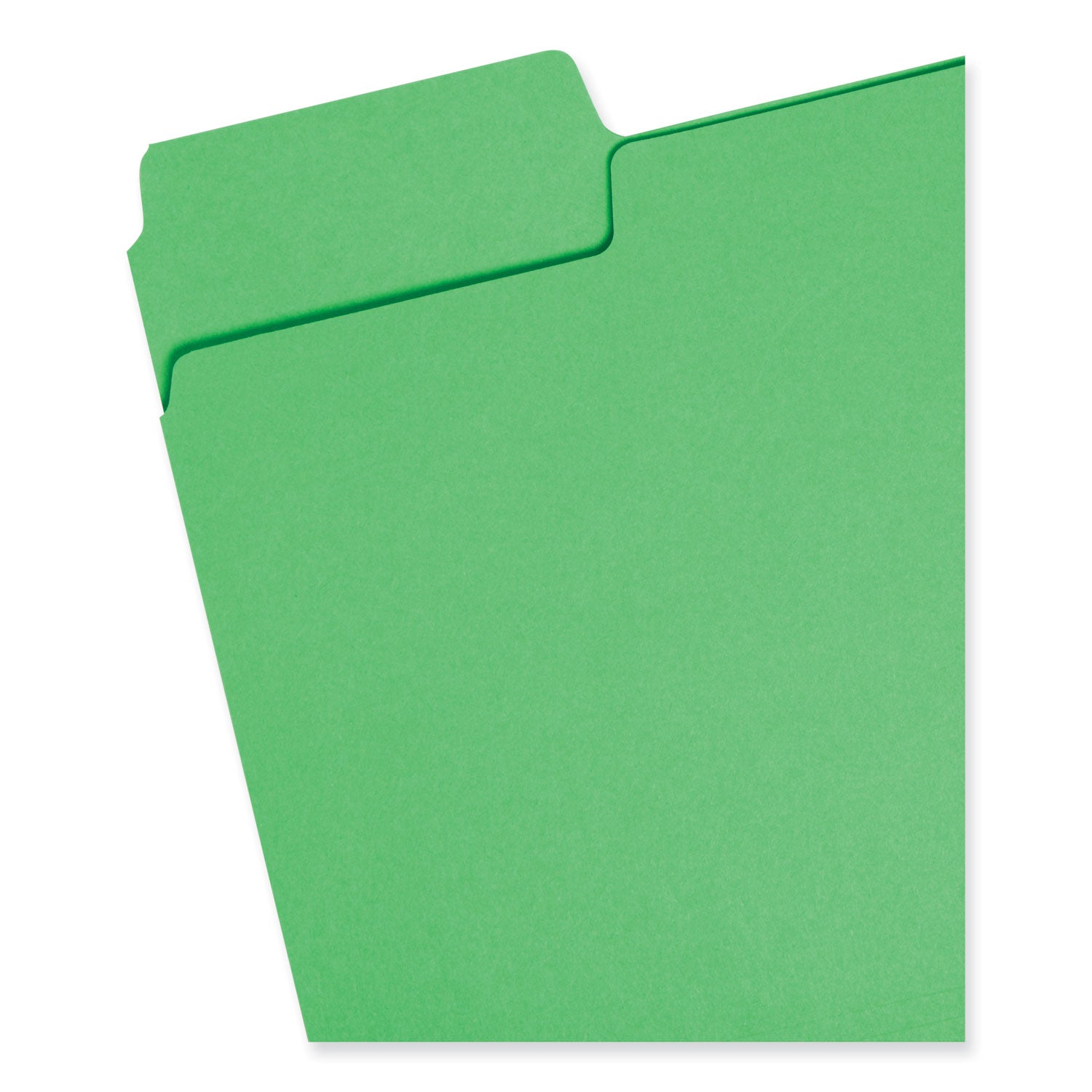 SuperTab Colored File Folders, 1/3-Cut Tabs: Assorted, Letter Size, 0.75" Expansion, 11-pt Stock, Green, 100/Box - 