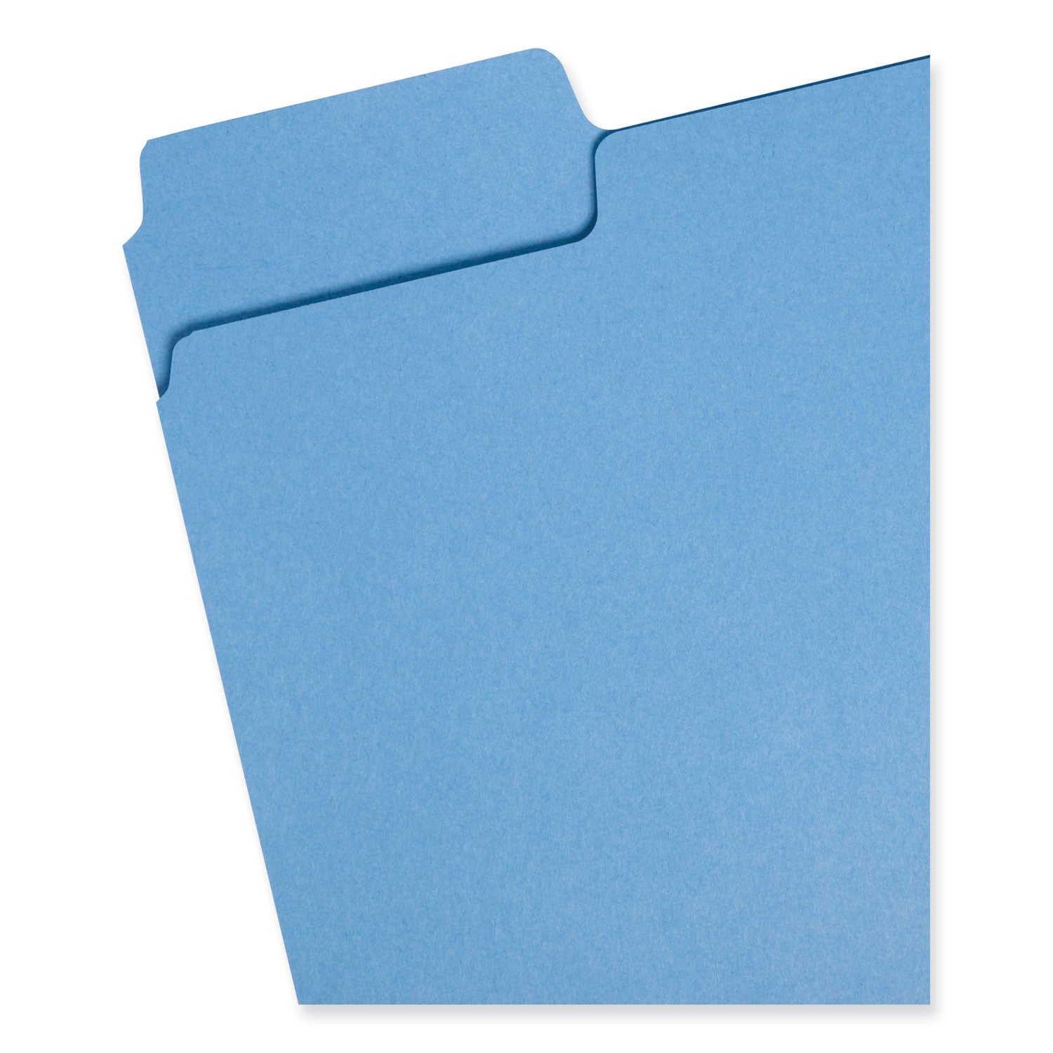 SuperTab Colored File Folders, 1/3-Cut Tabs: Assorted, Letter Size, 0.75" Expansion, 11-pt Stock, Blue, 100/Box - 