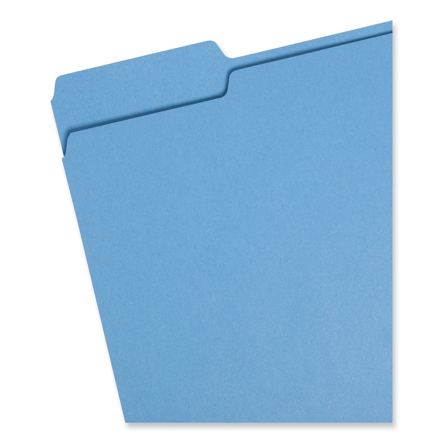 Colored File Folders, 1/3-Cut Tabs: Assorted, Letter Size, 0.75" Expansion, Blue, 100/Box - 