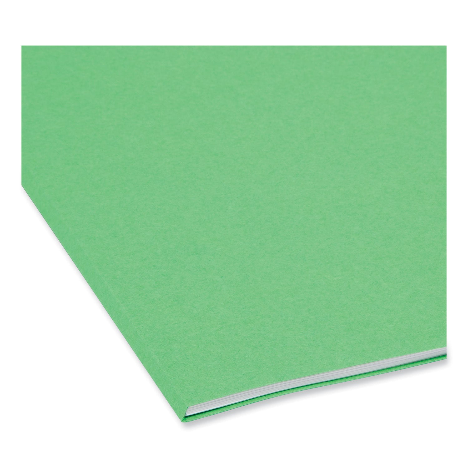 Reinforced Top Tab Colored File Folders, 1/3-Cut Tabs: Assorted, Letter Size, 0.75" Expansion, Green, 100/Box - 