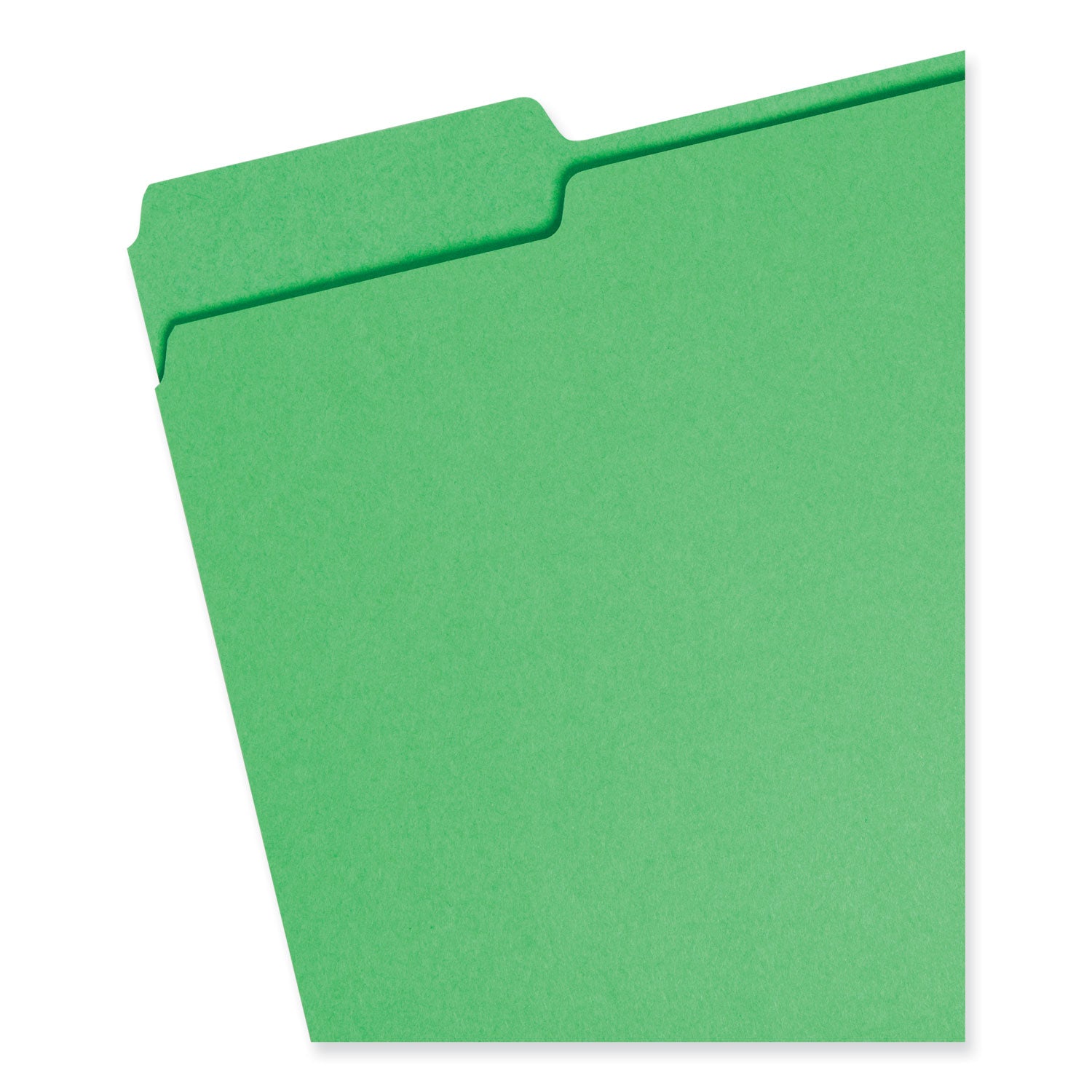 Colored File Folders, 1/3-Cut Tabs: Assorted, Letter Size, 0.75" Expansion, Green, 100/Box - 