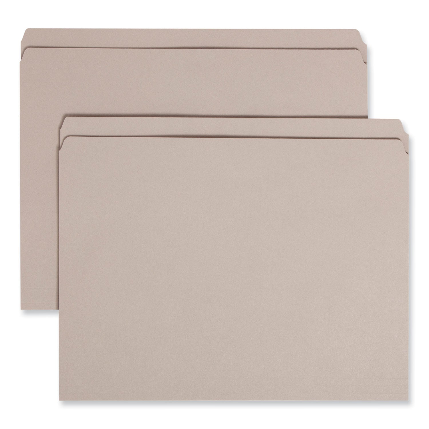 Reinforced Top Tab Colored File Folders, Straight Tabs, Letter Size, 0.75" Expansion, Gray, 100/Box - 