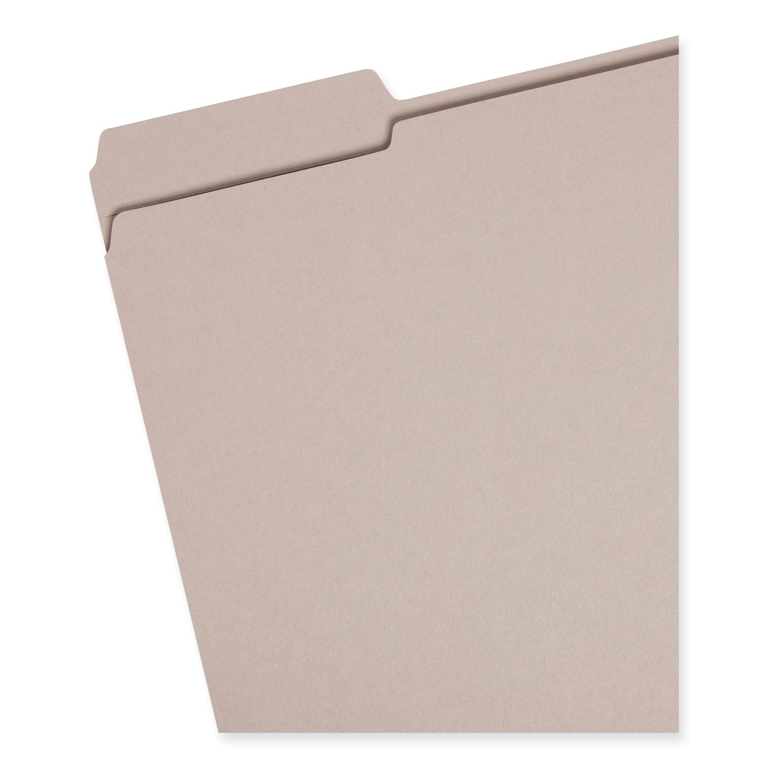 Reinforced Top Tab Colored File Folders, 1/3-Cut Tabs: Assorted, Letter Size, 0.75" Expansion, Gray, 100/Box - 