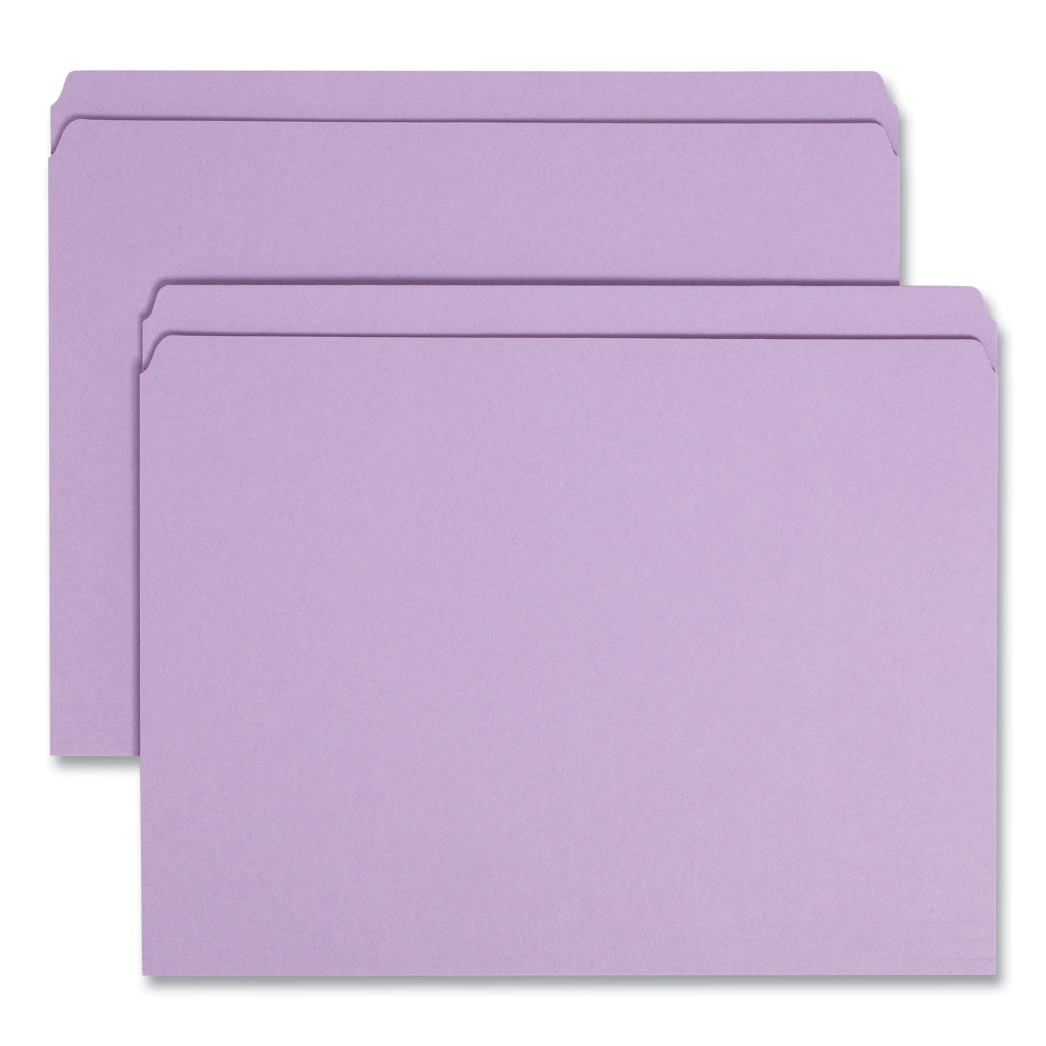 Reinforced Top Tab Colored File Folders, Straight Tabs, Letter Size, 0.75" Expansion, Lavender, 100/Box