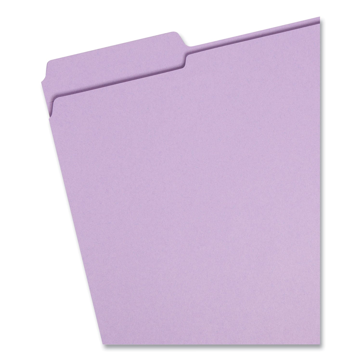 Reinforced Top Tab Colored File Folders, 1/3-Cut Tabs: Assorted, Letter Size, 0.75" Expansion, Lavender, 100/Box - 