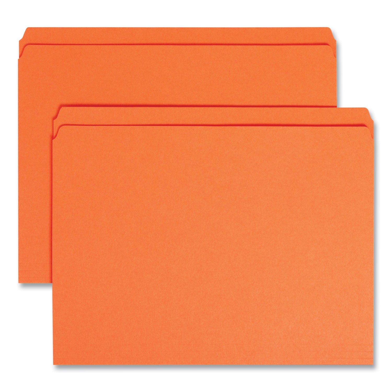 Reinforced Top Tab Colored File Folders, Straight Tabs, Letter Size, 0.75" Expansion, Orange, 100/Box - 
