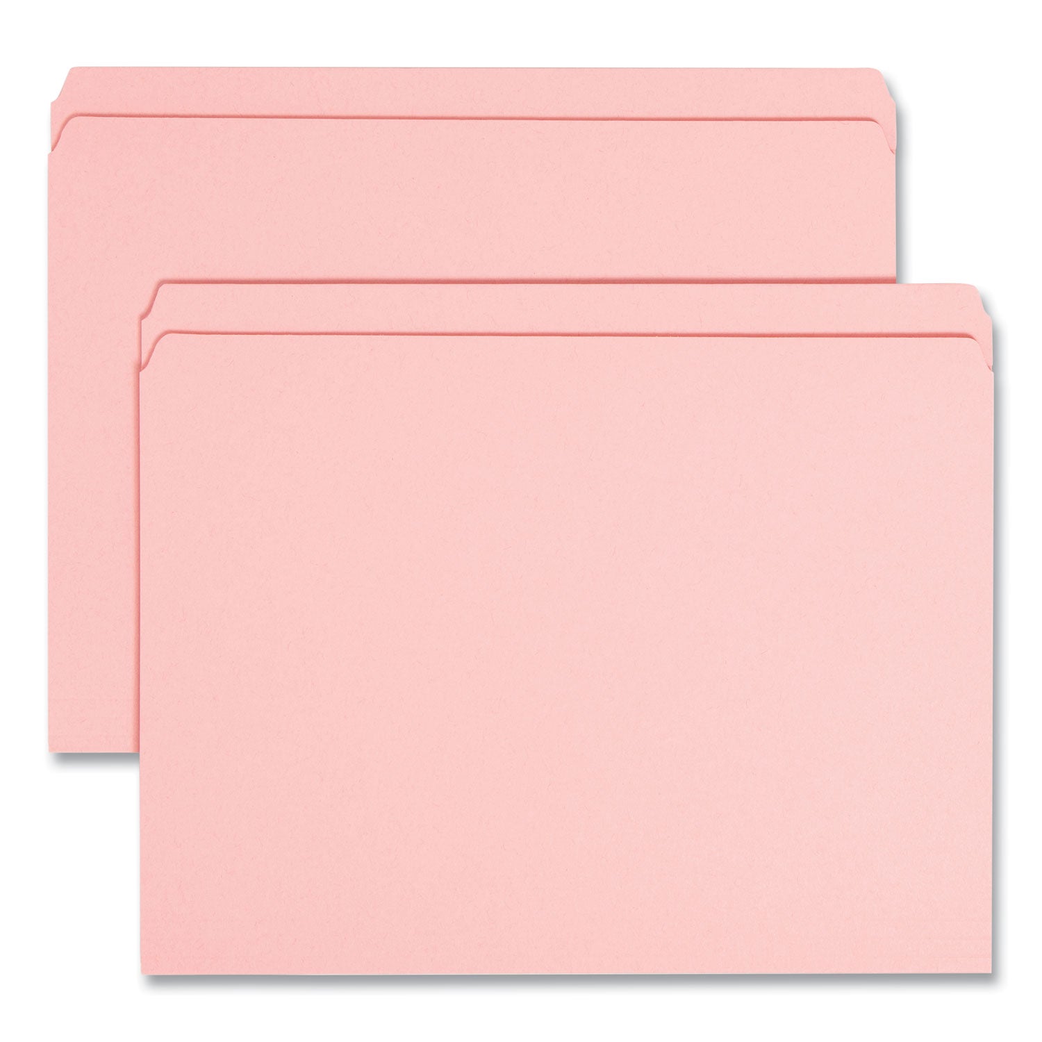 Reinforced Top Tab Colored File Folders, Straight Tabs, Letter Size, 0.75" Expansion, Pink, 100/Box - 1