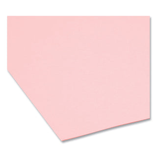 Reinforced Top Tab Colored File Folders, Straight Tabs, Letter Size, 0.75" Expansion, Pink, 100/Box - 4