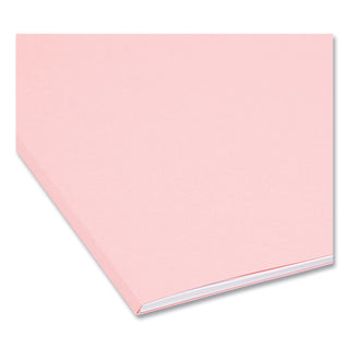 Reinforced Top Tab Colored File Folders, Straight Tabs, Letter Size, 0.75" Expansion, Pink, 100/Box - 5