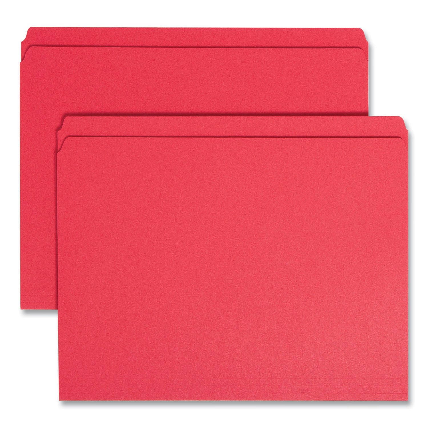 Reinforced Top Tab Colored File Folders, Straight Tabs, Letter Size, 0.75" Expansion, Red, 100/Box - 