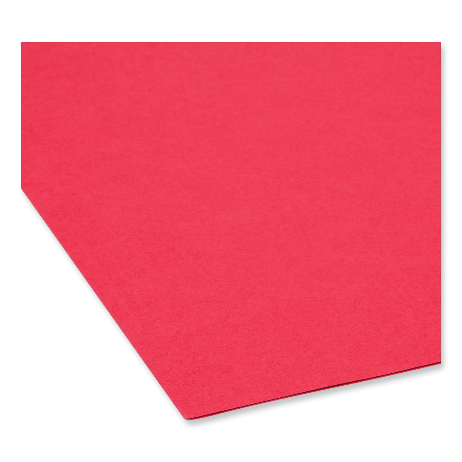 Reinforced Top Tab Colored File Folders, 1/3-Cut Tabs: Assorted, Letter Size, 0.75" Expansion, Red, 100/Box - 