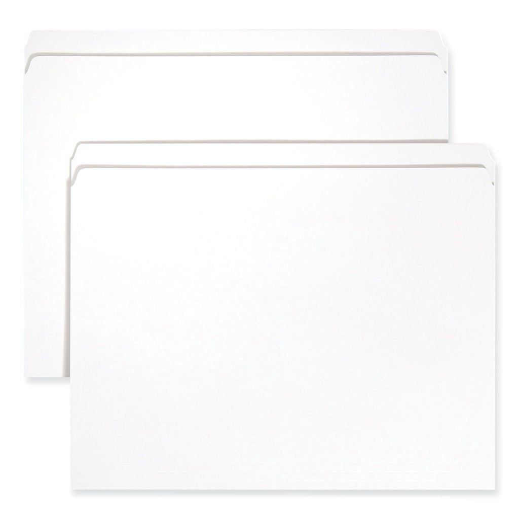 Reinforced Top Tab Colored File Folders, Straight Tabs, Letter Size, 0.75" Expansion, White, 100/Box
