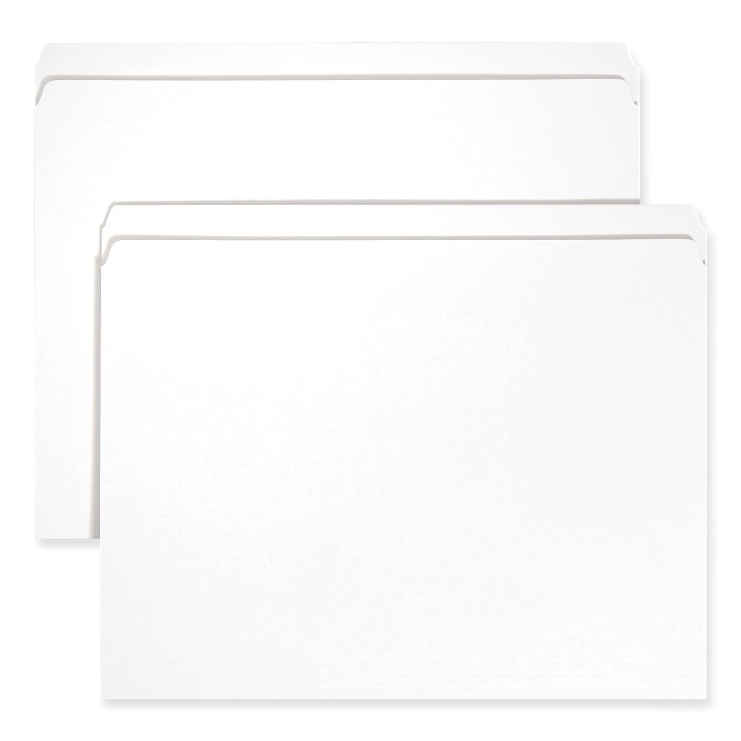 Reinforced Top Tab Colored File Folders, Straight Tabs, Letter Size, 0.75" Expansion, White, 100/Box
