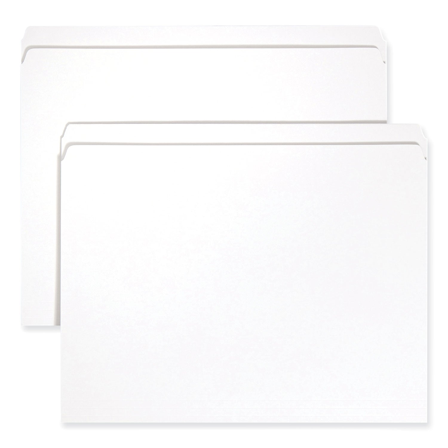 Reinforced Top Tab Colored File Folders, Straight Tabs, Letter Size, 0.75" Expansion, White, 100/Box - 
