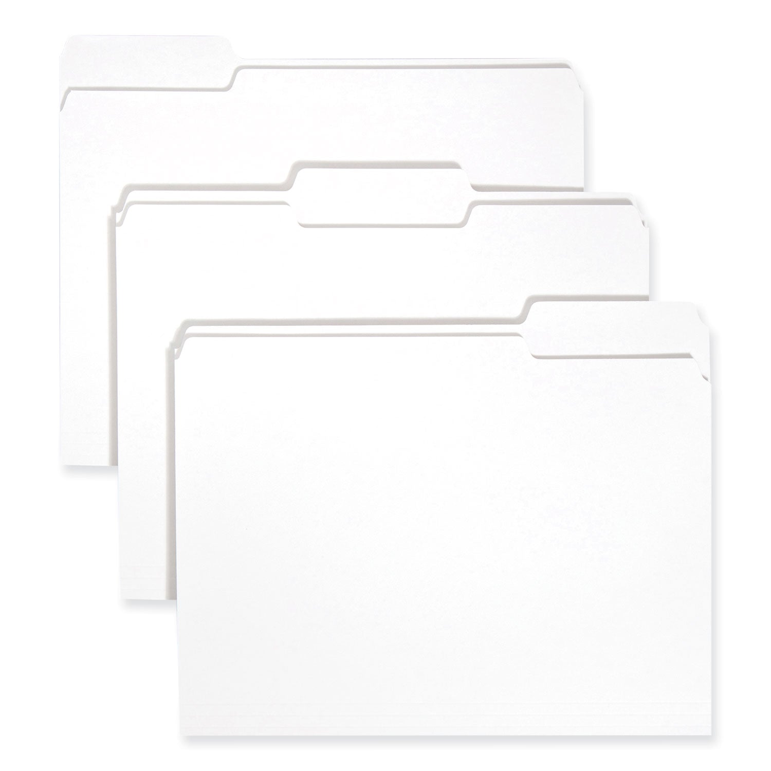 Colored File Folders, 1/3-Cut Tabs: Assorted, Letter Size, 0.75" Expansion, White, 100/Box - 